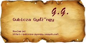 Gubicza Gyöngy névjegykártya